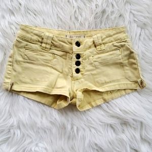 Bullhead Pale Yellow Jean Shorts